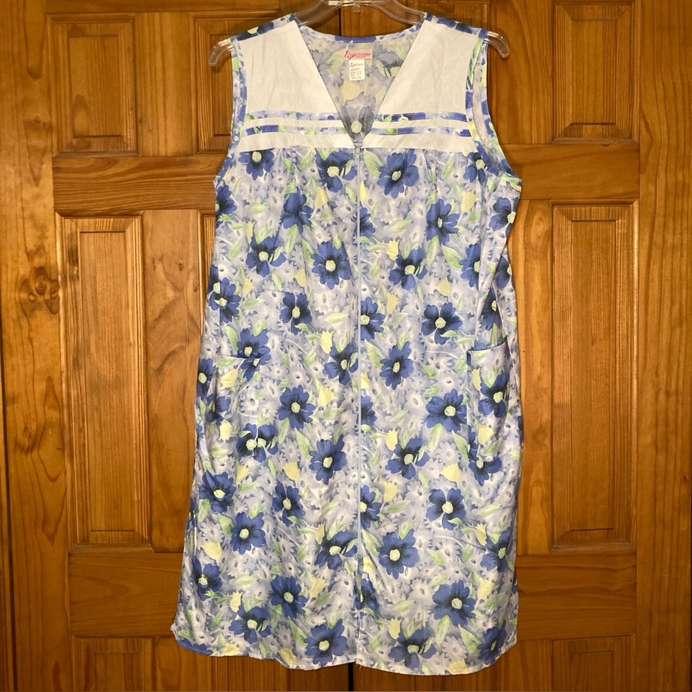 NWOT Lati Fashion Full Zipper Lightweight Nightgown Housecoat Blue Size 1X
